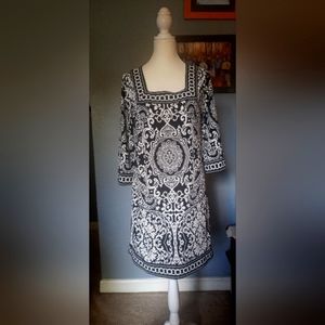 Black and white do mask print Ann Taylor dress
